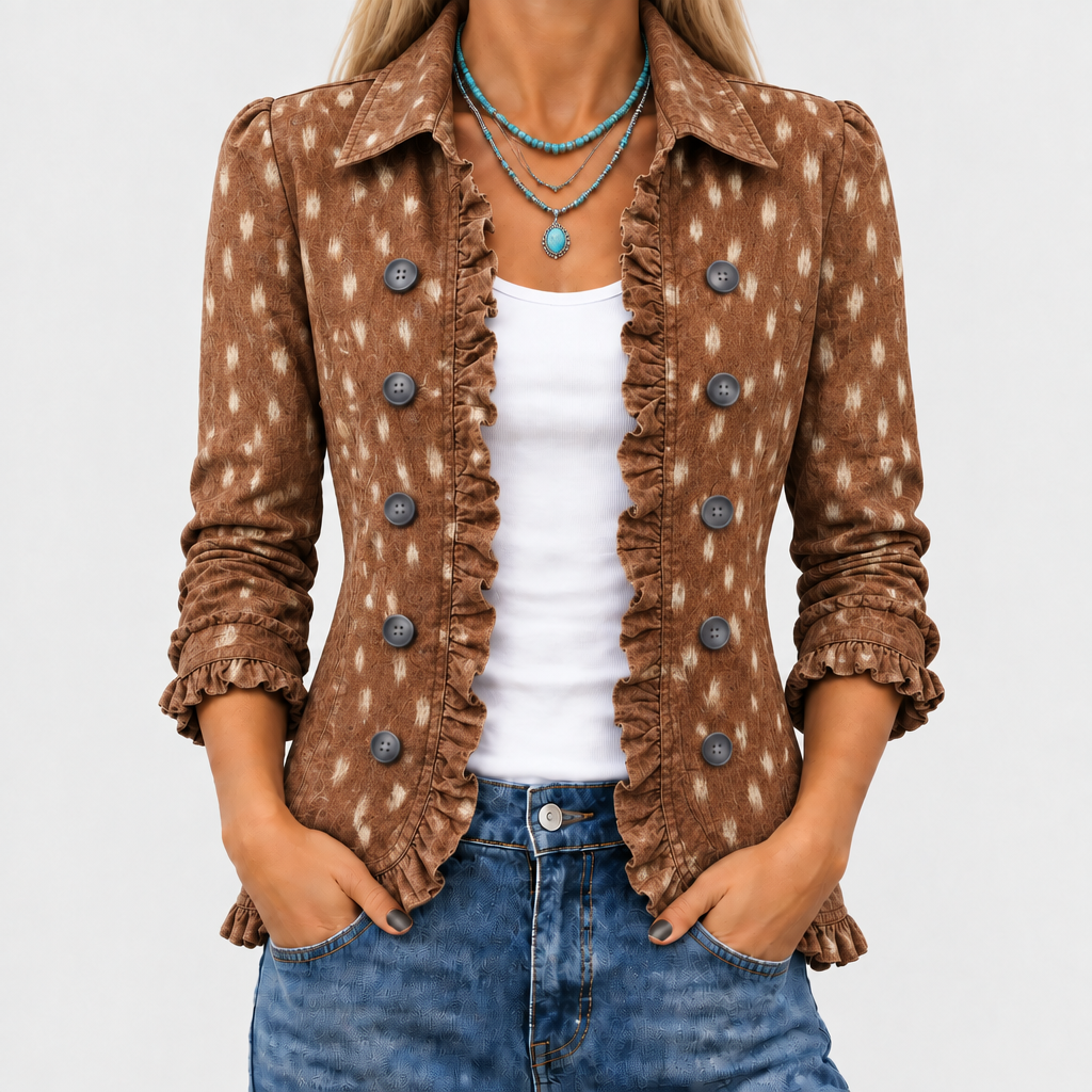 Beatrix | Animal Print Ruffle Jacket