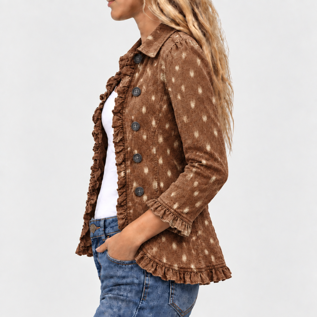 Beatrix | Animal Print Ruffle Jacket