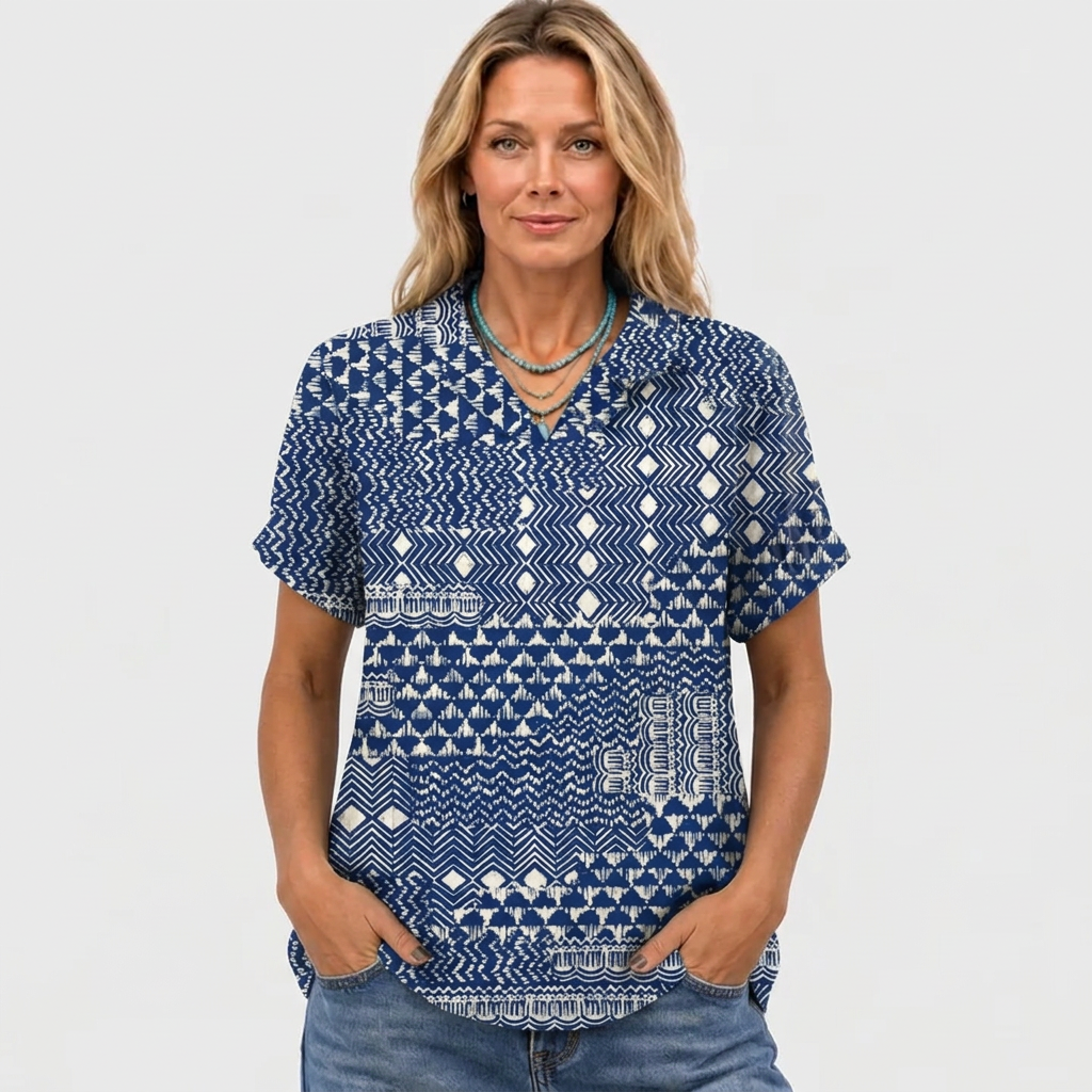 Zarah | Boho Collared Top
