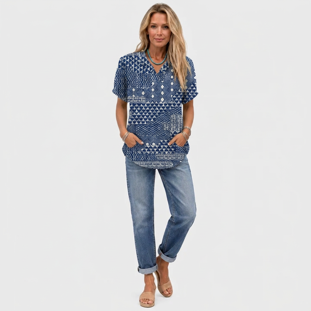 Zarah | Boho Collared Top