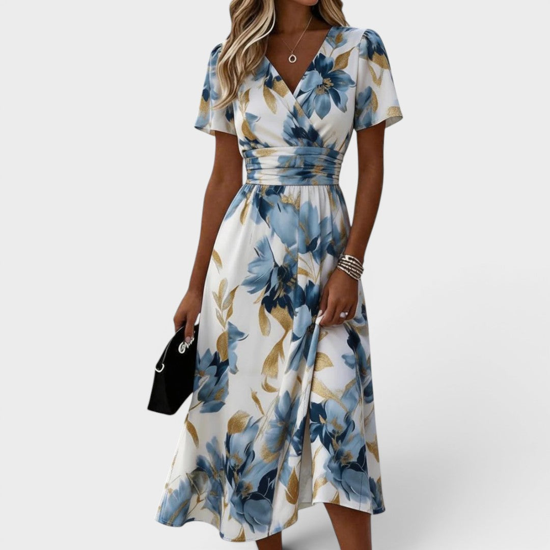 Aurelie | Floral Wrap Midi Dress