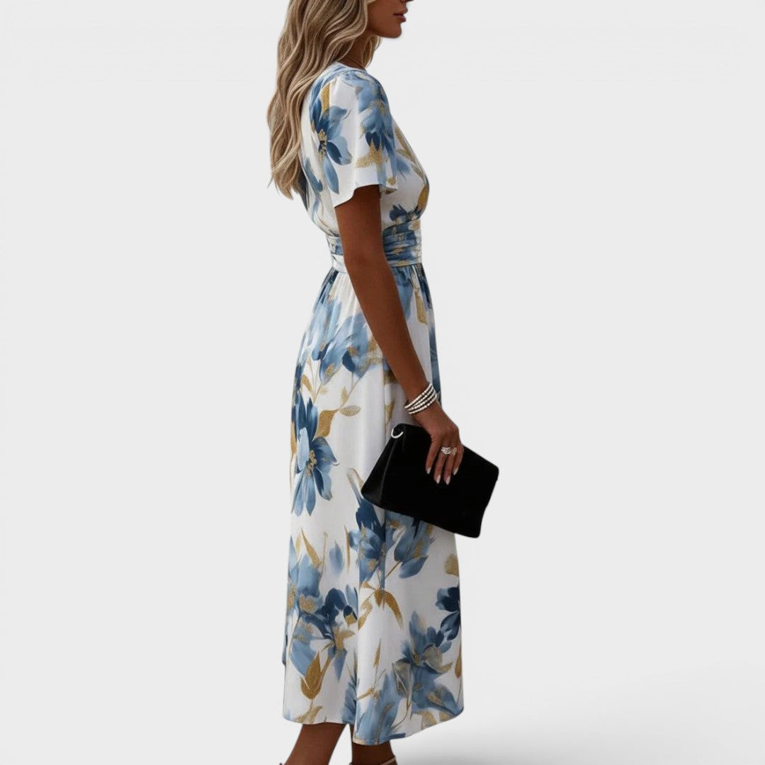 Aurelie | Floral Wrap Midi Dress