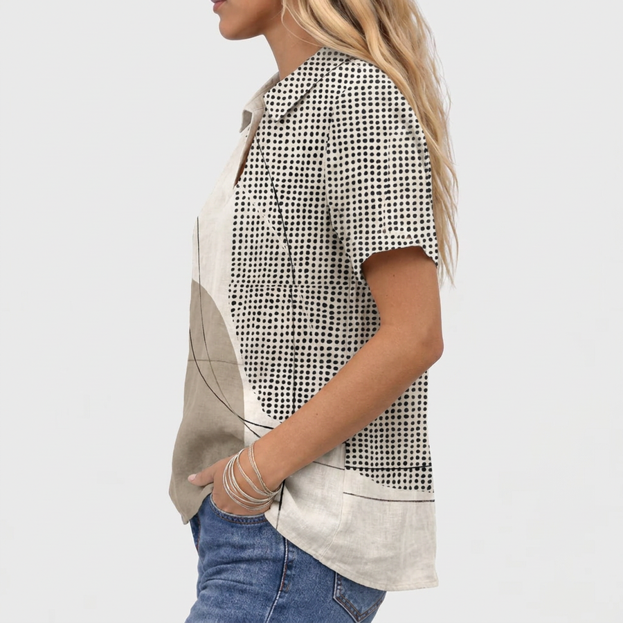 Lana | Abstract Collared Top