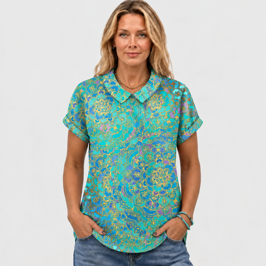 Lona | Paisley Collared Top