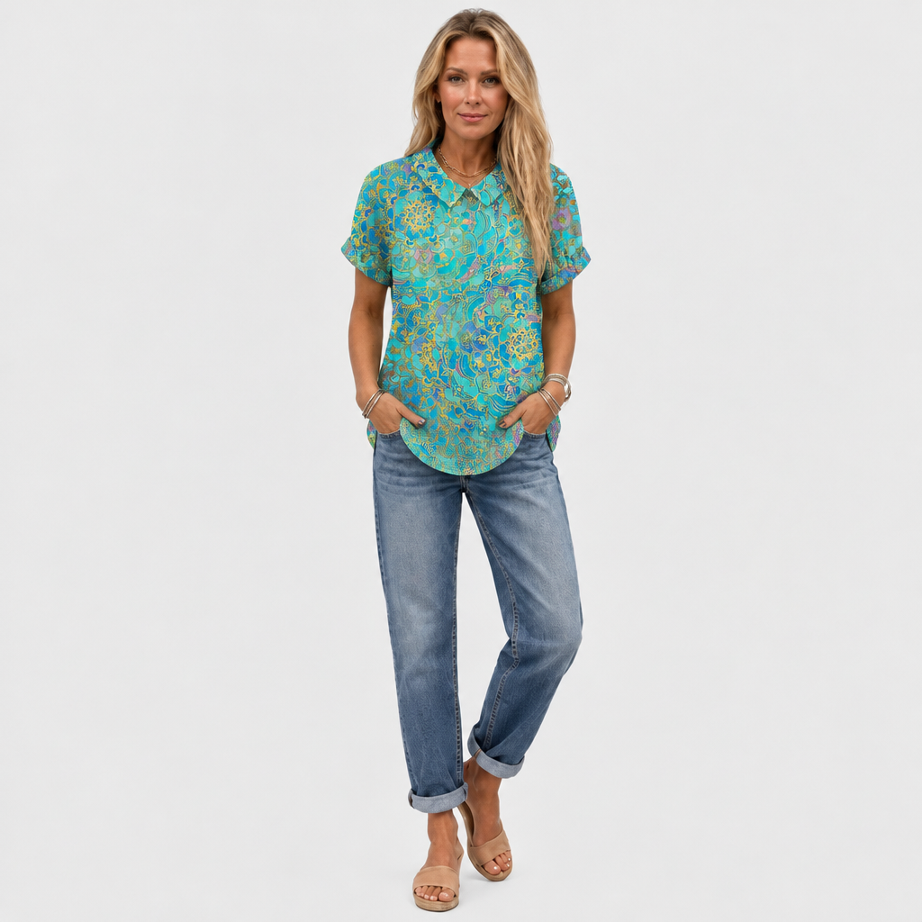 Lona | Paisley Collared Top