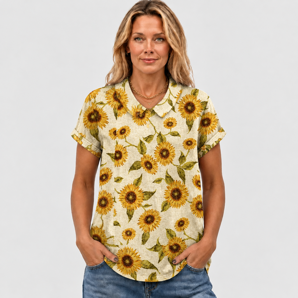 Maisie | Sunflower Collared Top