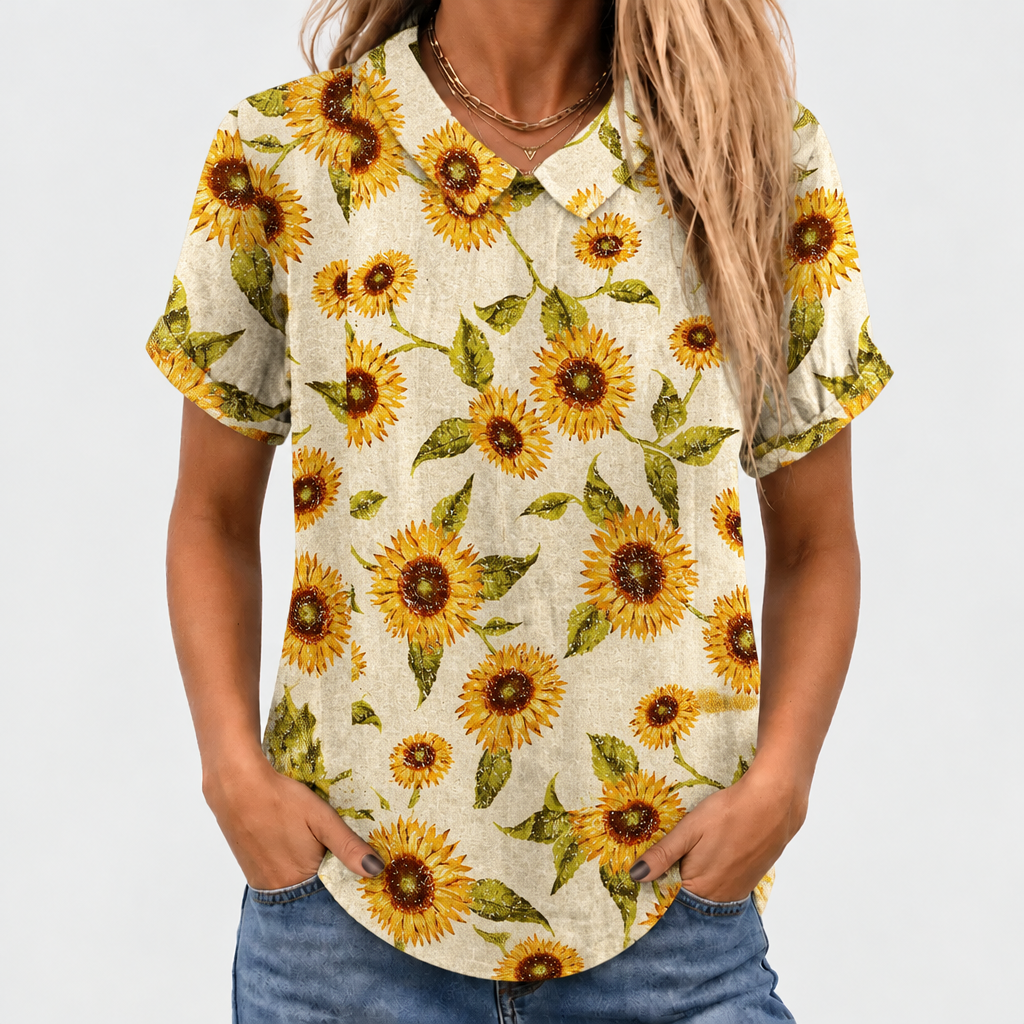 Maisie | Sunflower Collared Top