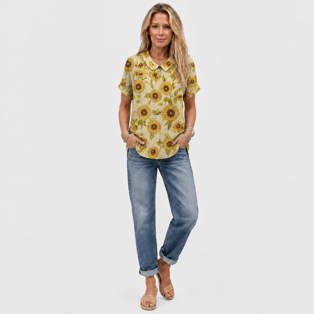 Maisie | Sunflower Collared Top