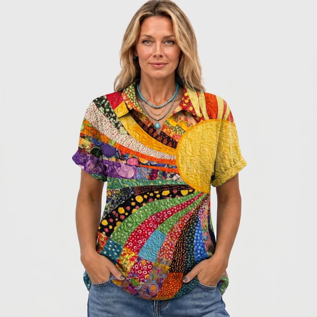 Elsa | Sunburst Collared Top