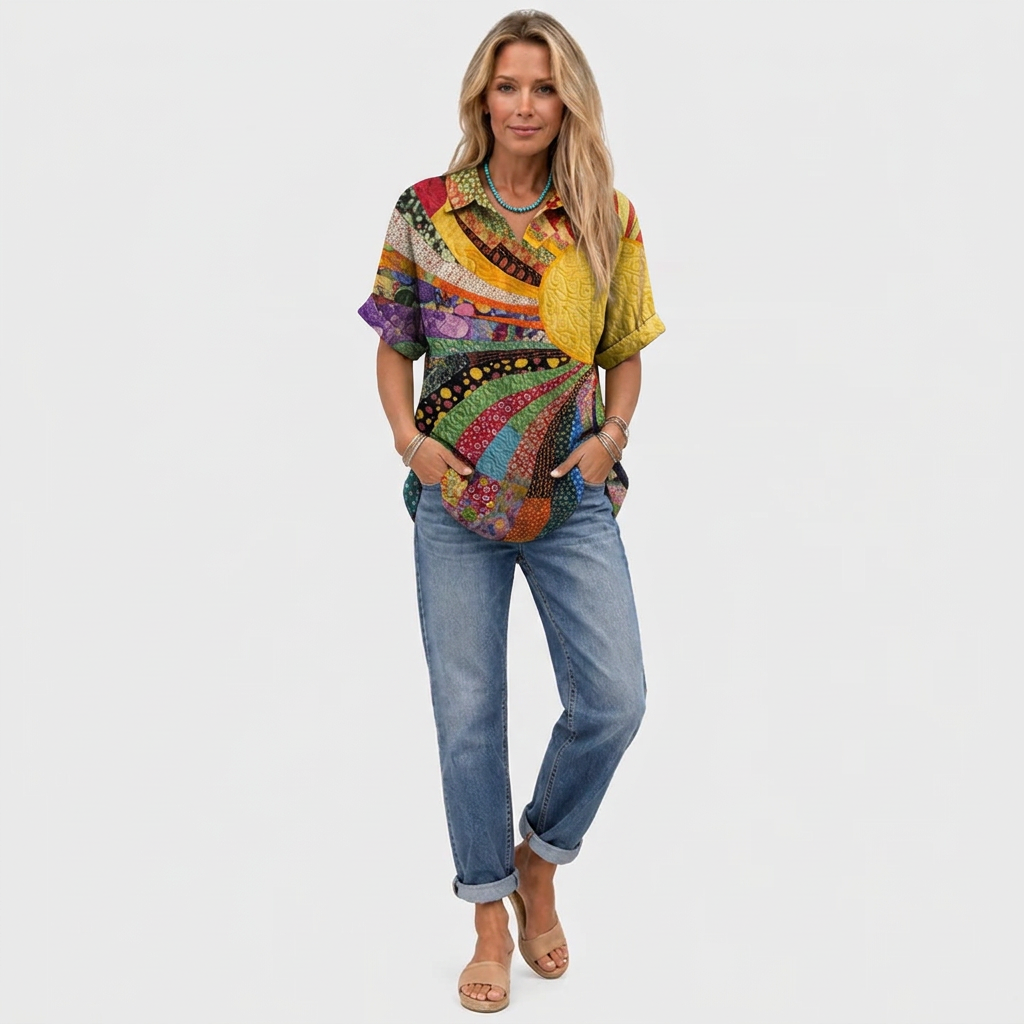 Elsa | Sunburst Collared Top