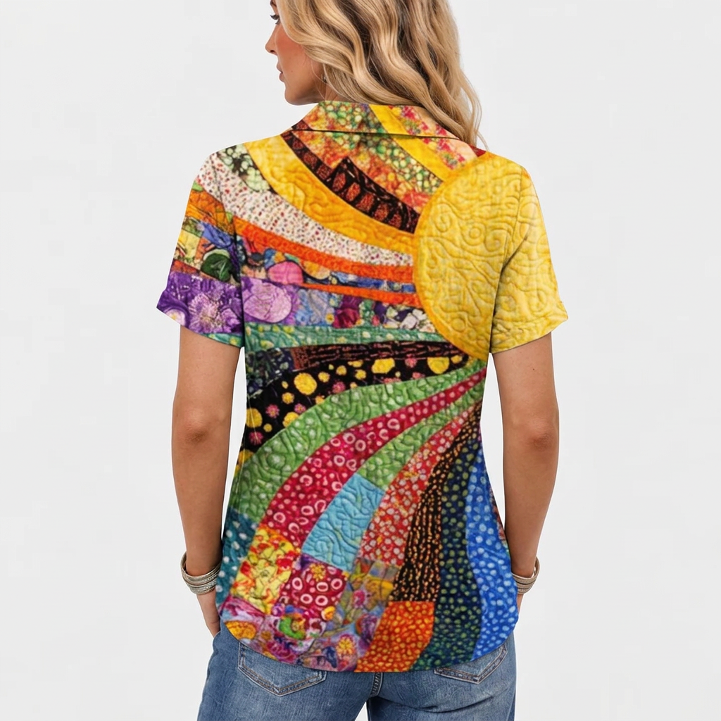 Elsa | Sunburst Collared Top