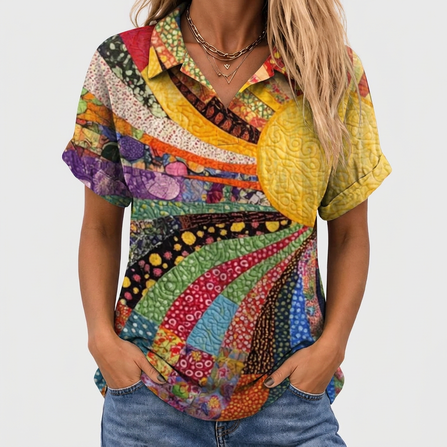 Elsa | Sunburst Collared Top