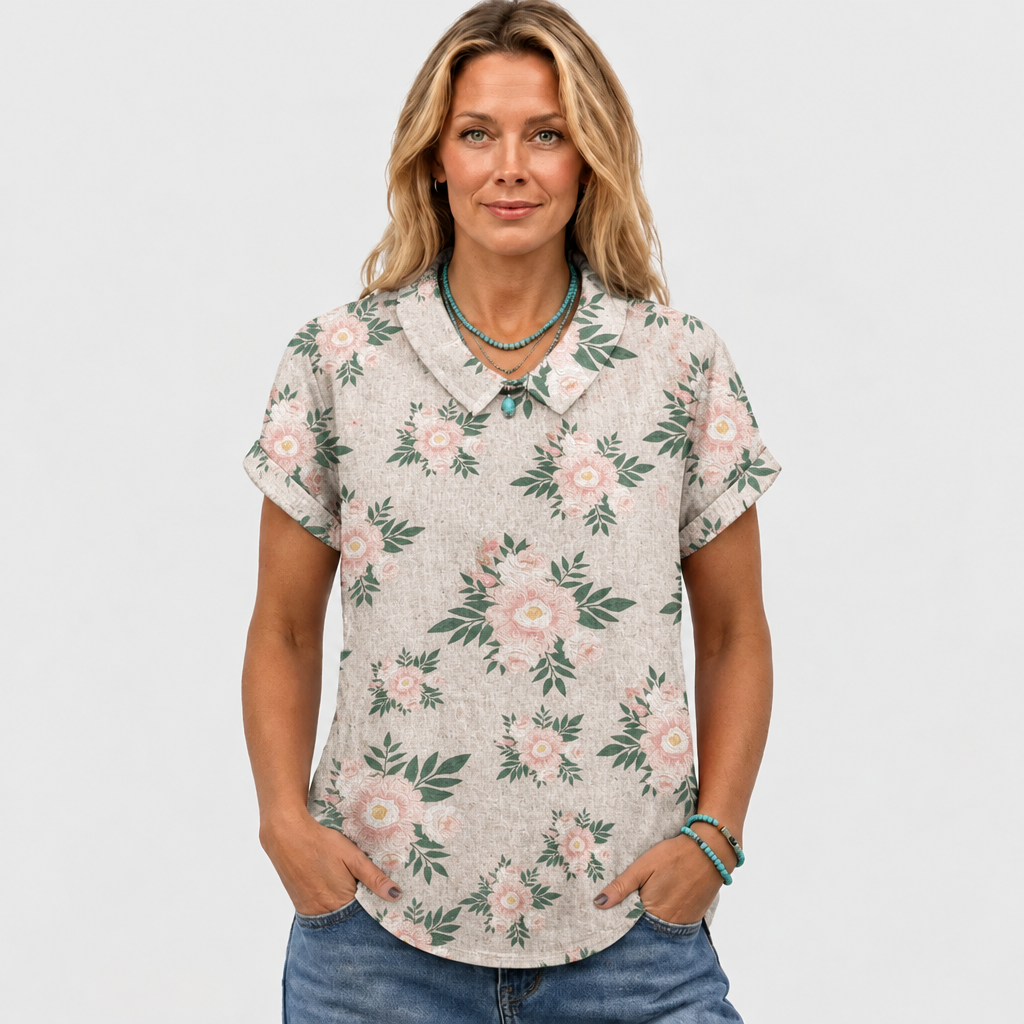 Zinnia | Botanical Collared Top