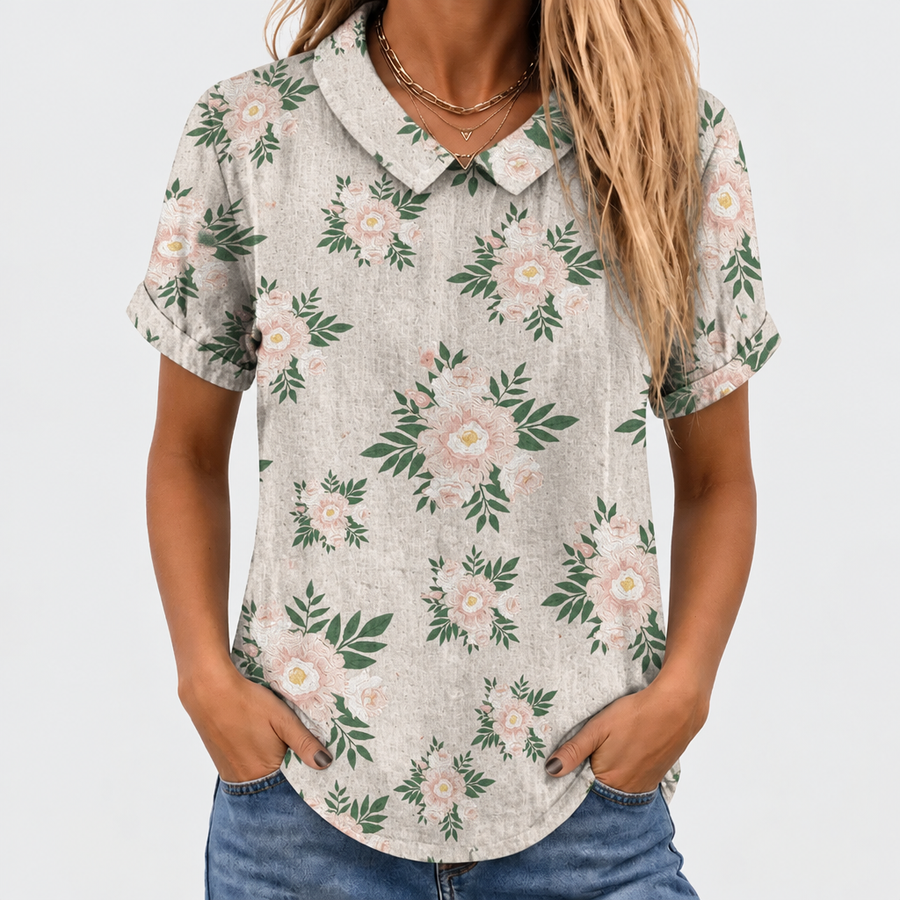 Zinnia | Botanical Collared Top