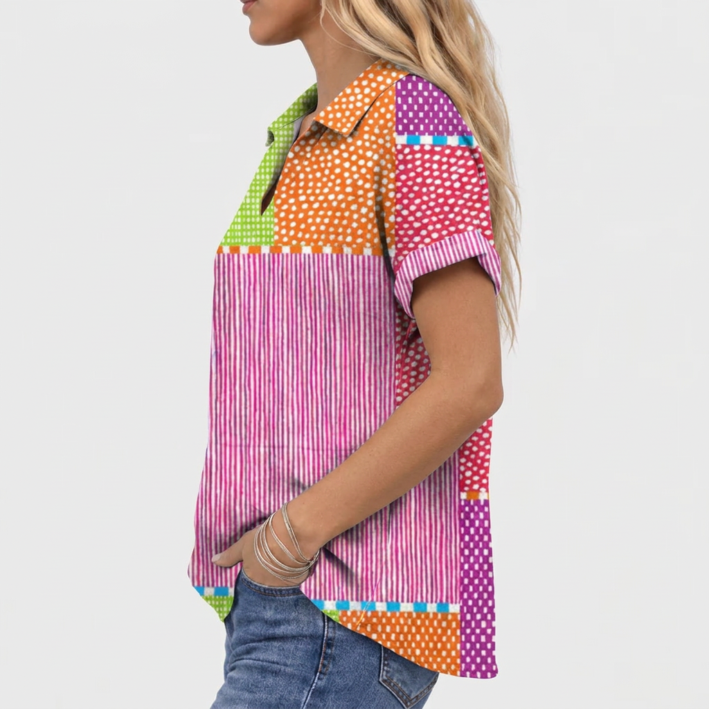 Tess | Patchwork Collared Top