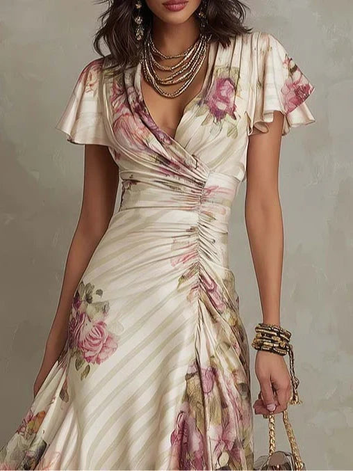 Alba | Floral Wrap Midi Dress