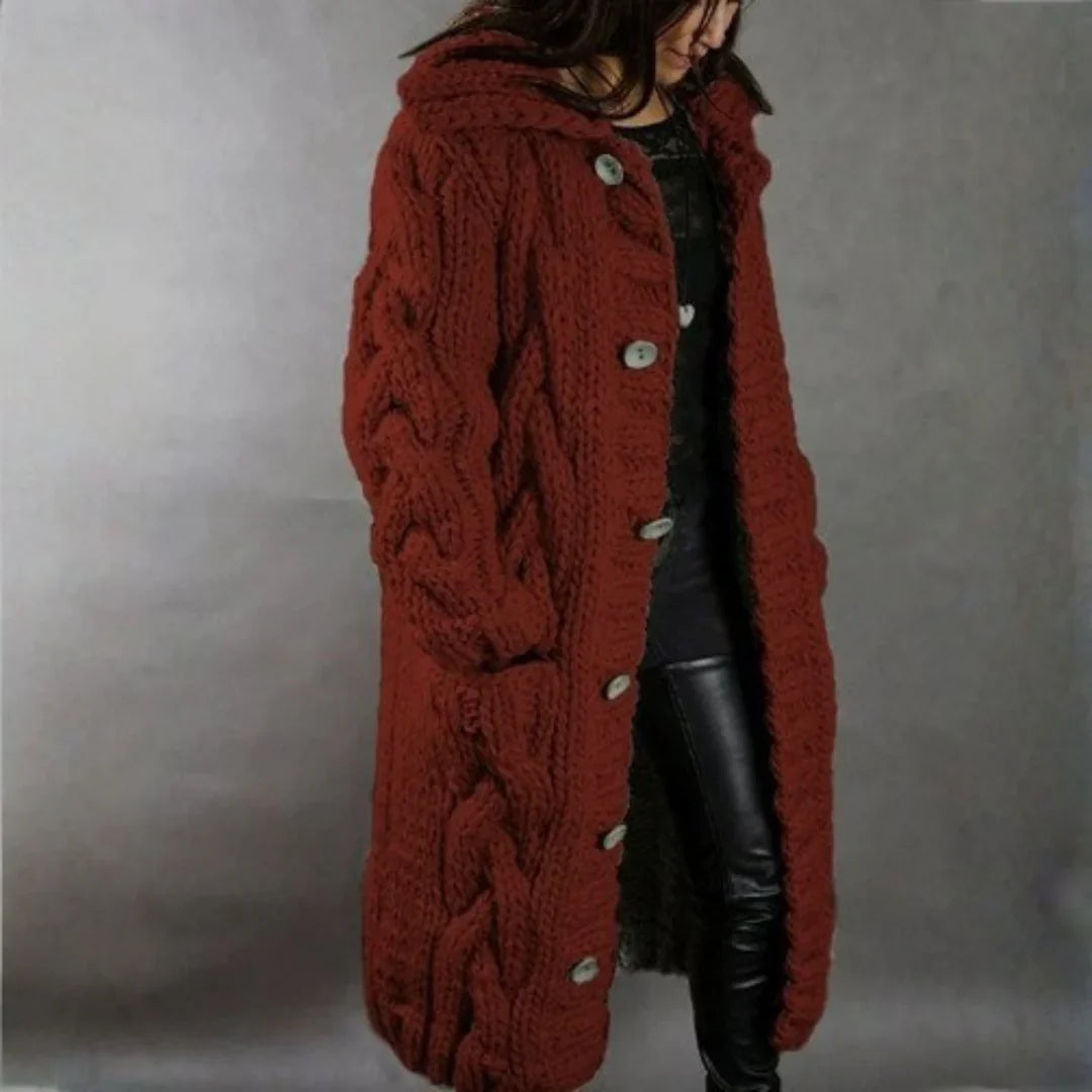 Alessia™ Elegant Cable Knit Coat
