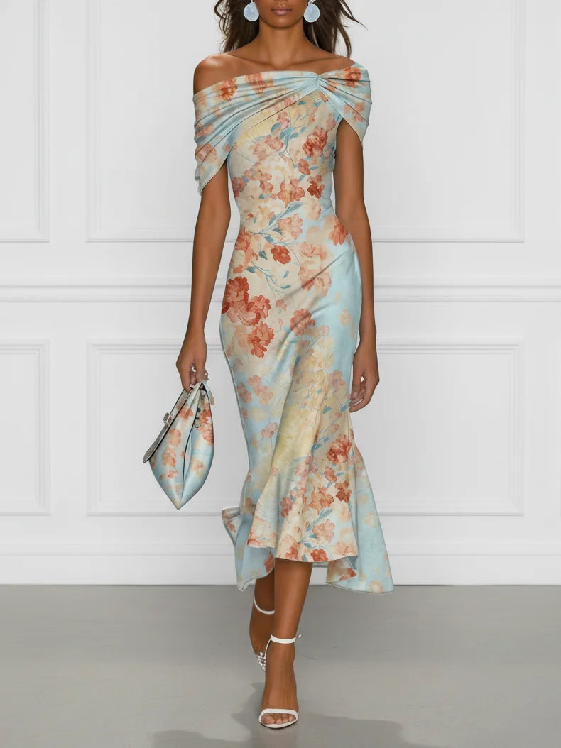 Victoria | Off-Shoulder Floral Midi Dress