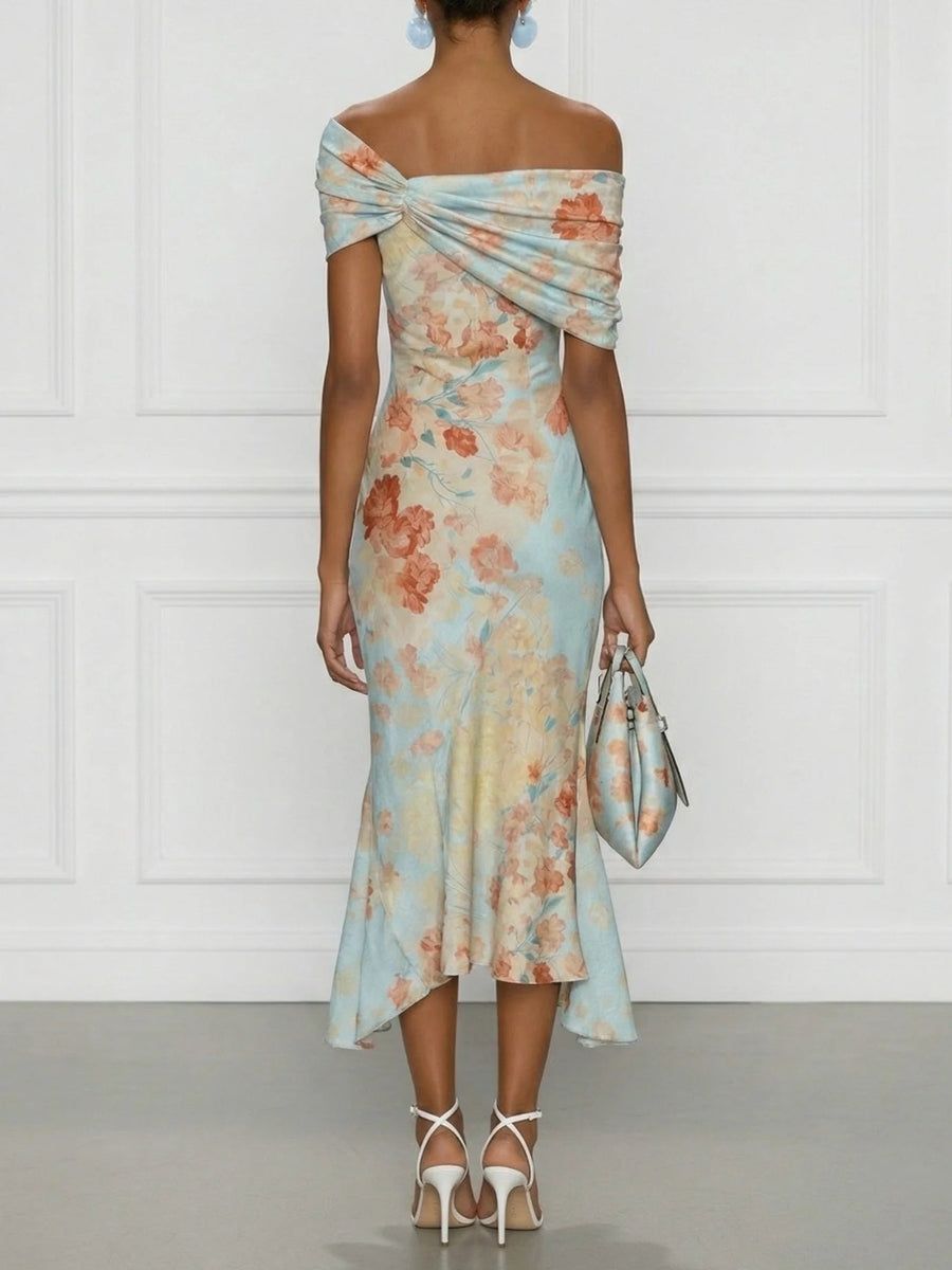 Victoria | Off-Shoulder Floral Midi Dress