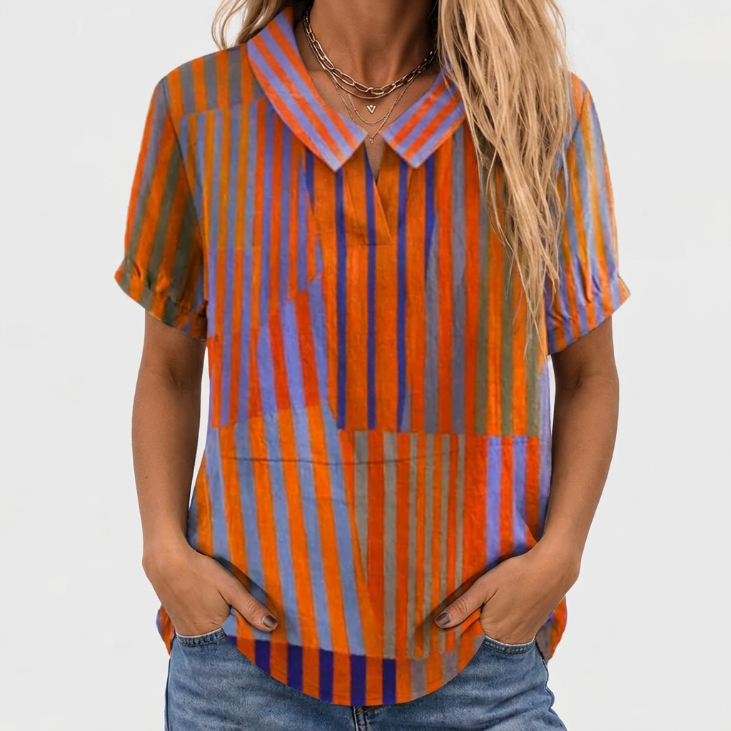 Rosie | Striped Collared Top