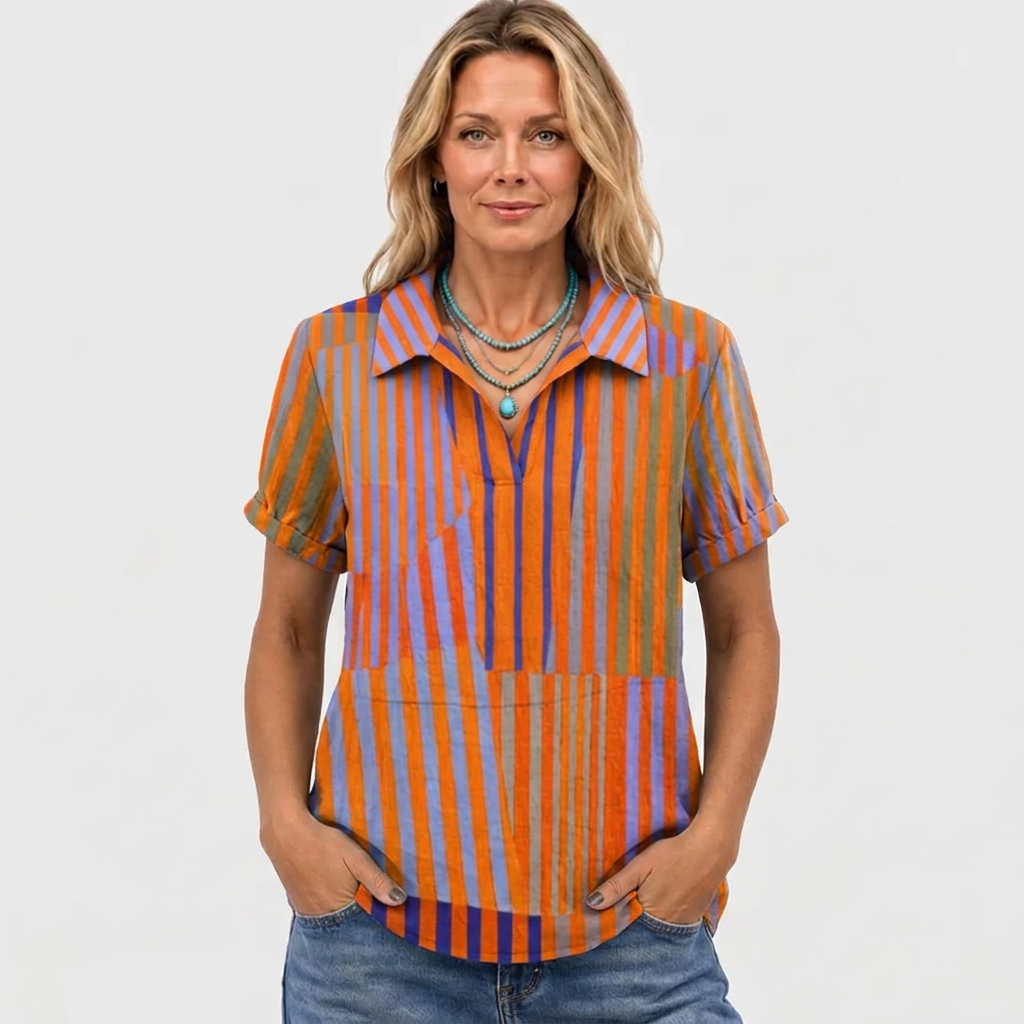 Rosie | Striped Collared Top
