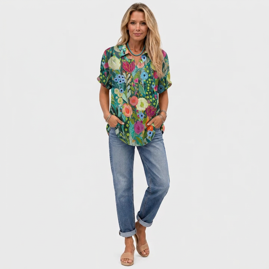 Rae | Floral Collared Top