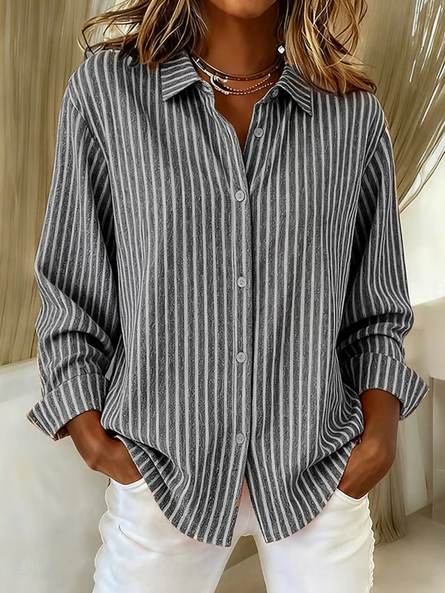 Rhoda | Striped Button-Up Shirt