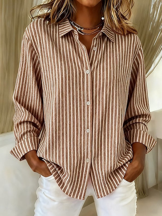 Rhoda | Striped Button-Up Shirt
