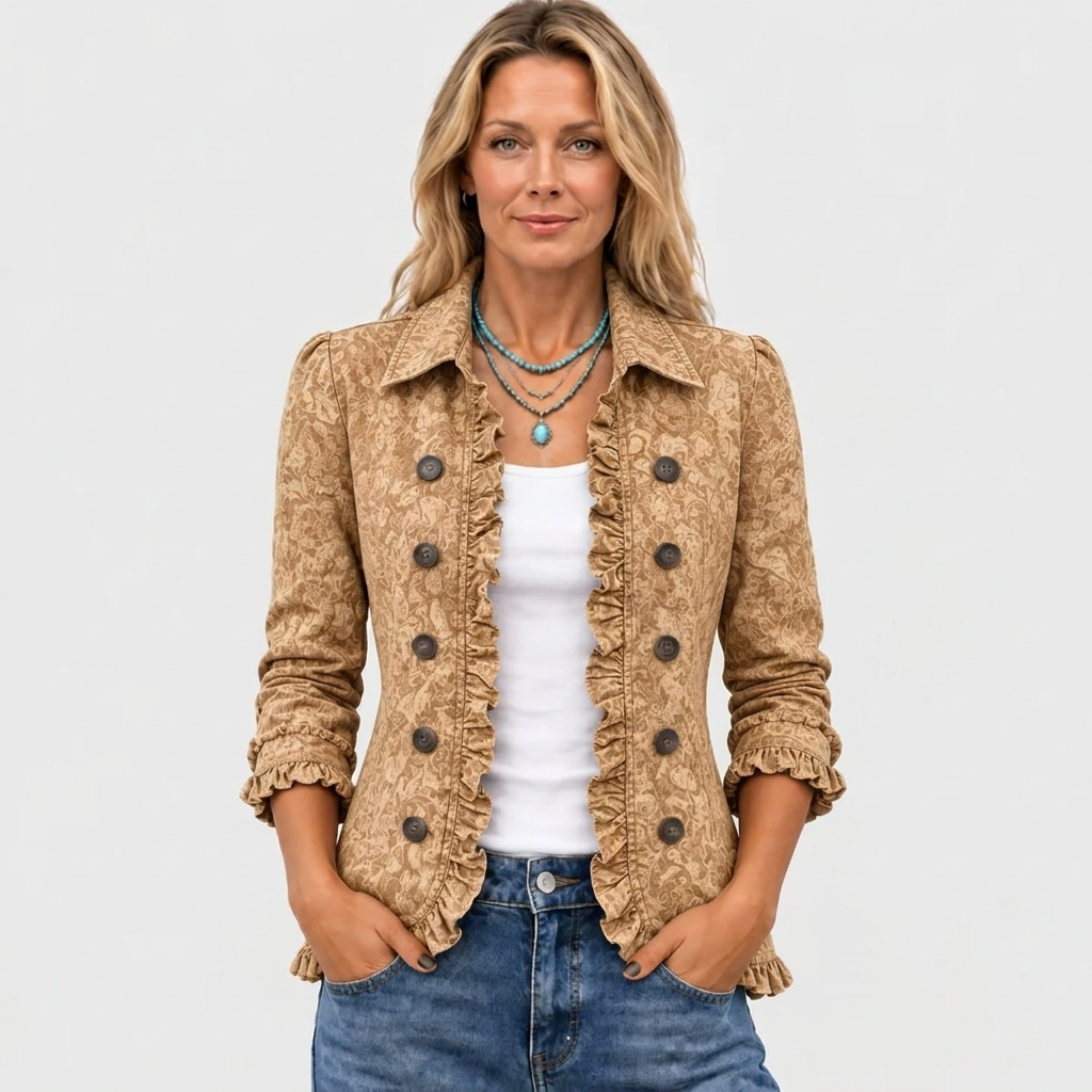 Harriet | Western Print Ruffle Jacket