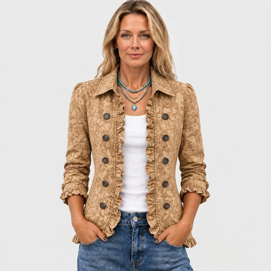 Harriet | Western Print Ruffle Jacket