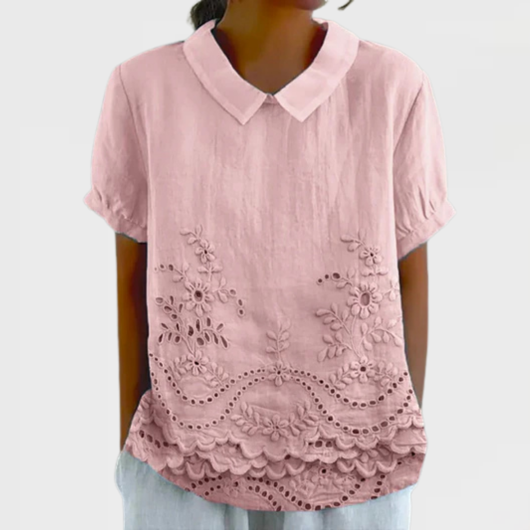 Bea | Embroidered Collared Top