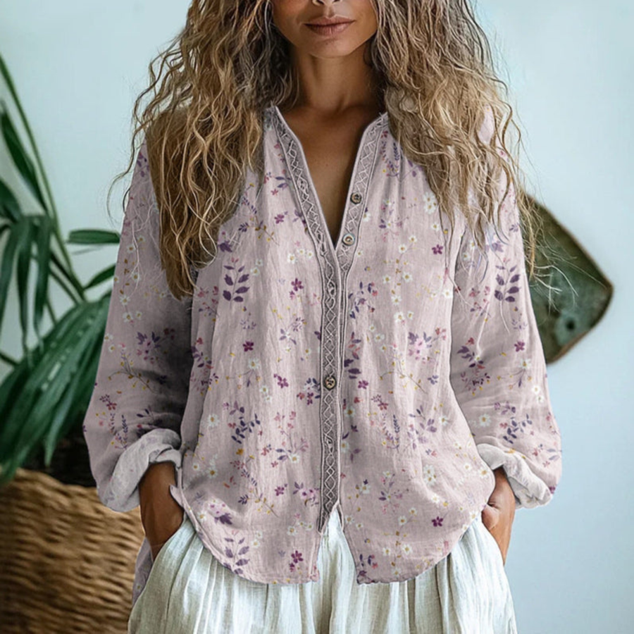 Helena | Long Sleeve Button-Down Blouse