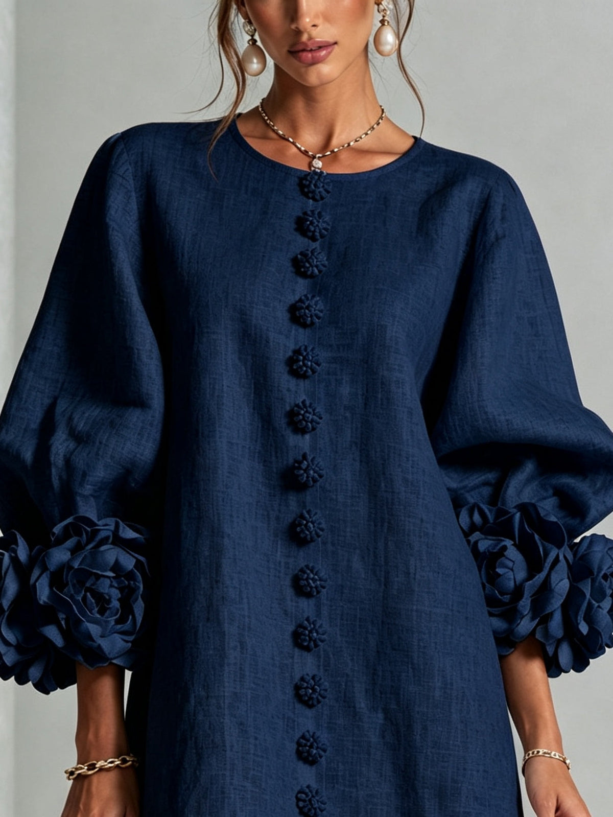 Juliet | Rosette-Cuff Mini Dress