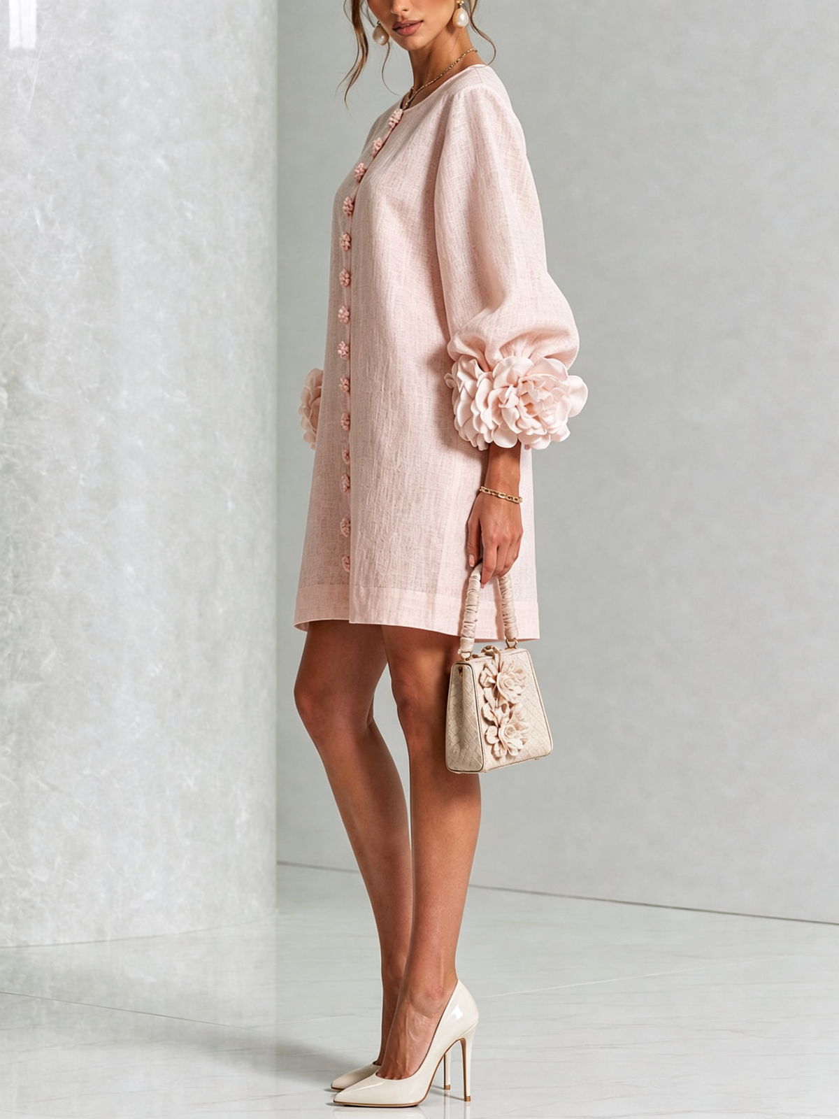 Margaux | Floral-Trimmed Statement Mini Dress