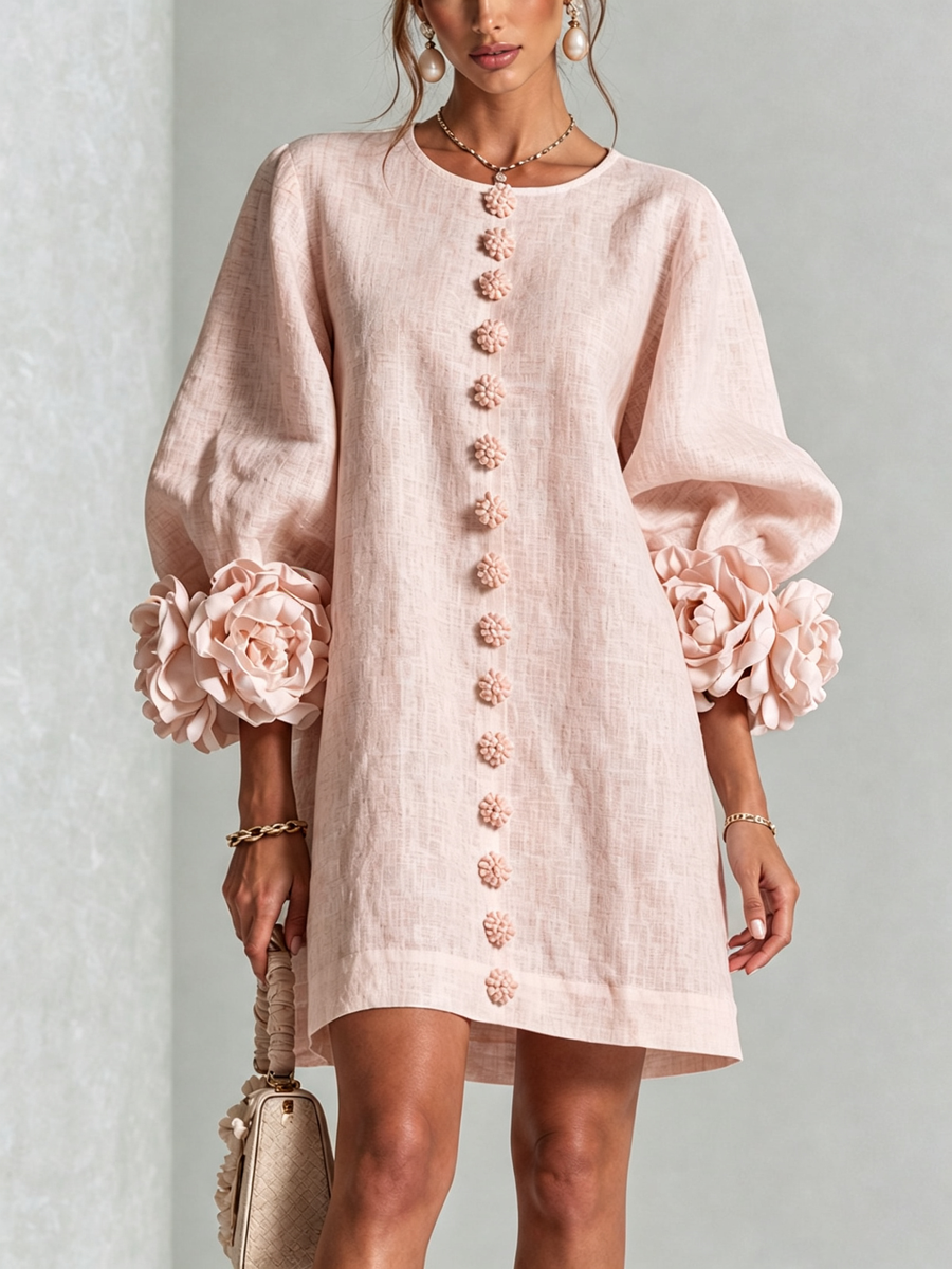 Margaux | Floral-Trimmed Statement Mini Dress