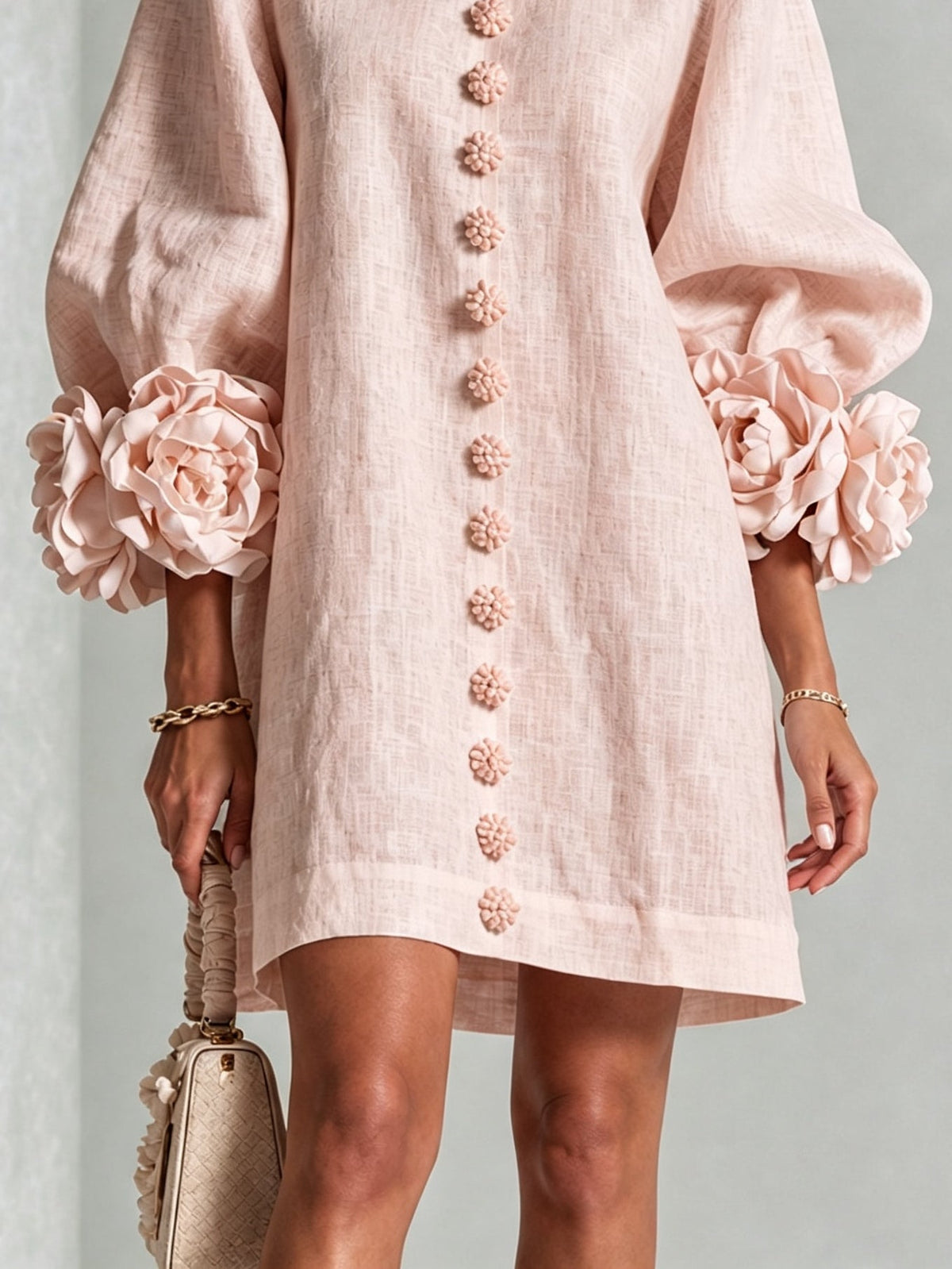 Margaux | Floral-Trimmed Statement Mini Dress