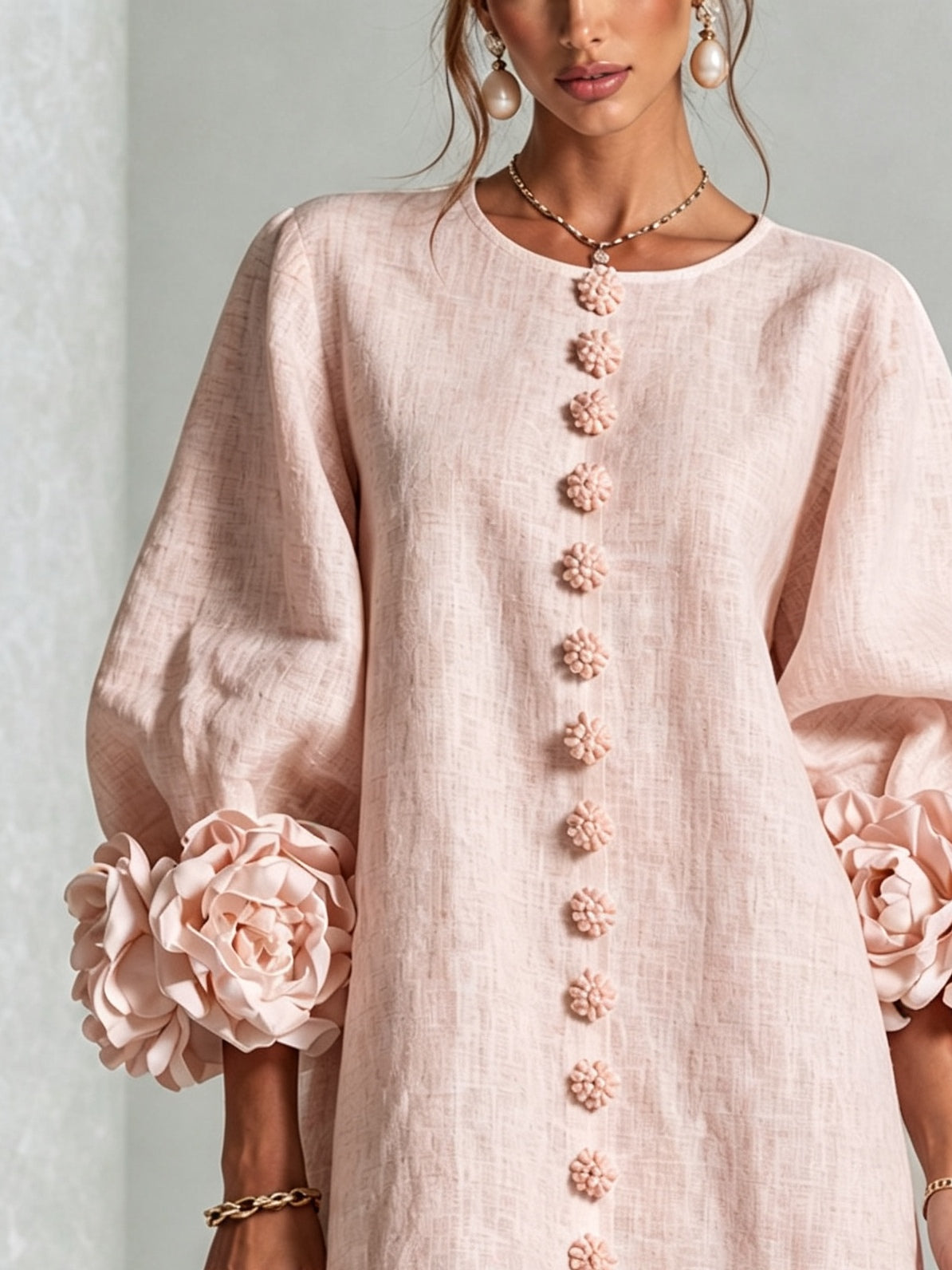 Margaux | Floral-Trimmed Statement Mini Dress