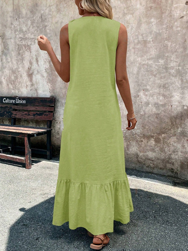 Rosalie | Ruffle V-Neck Maxi Dress