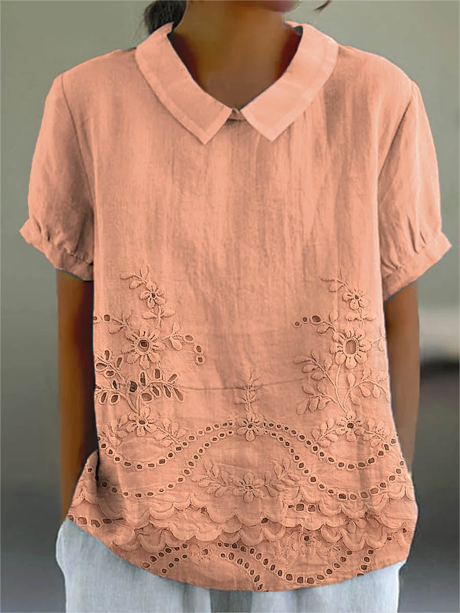 Bea | Embroidered Collared Top