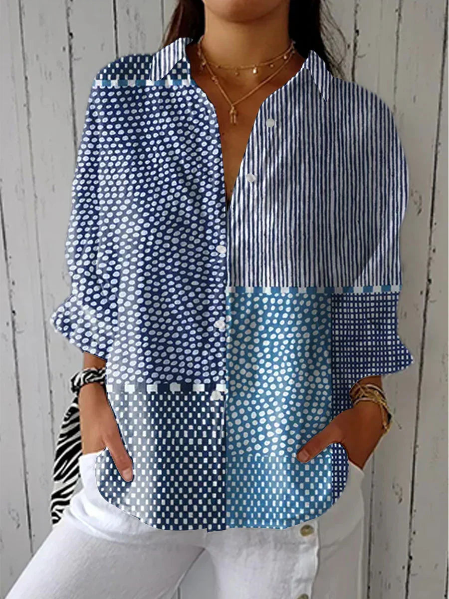 Philomena | Garden Print Button-Up Blouse