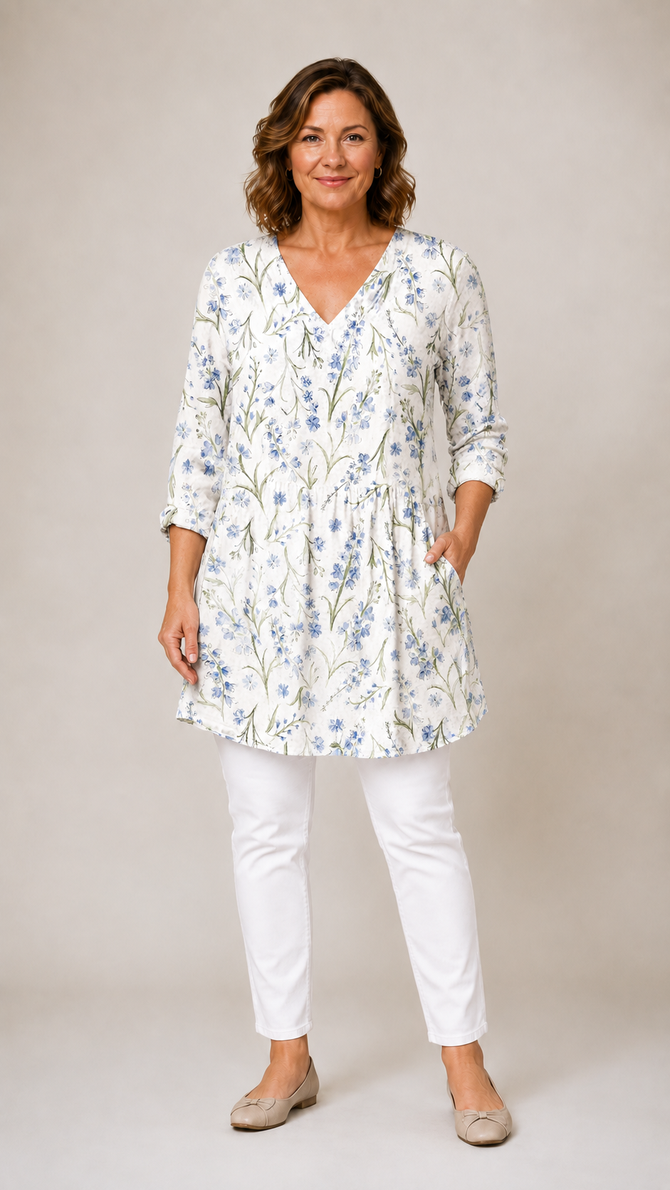 Lenora | Long Blouse with V-Neck