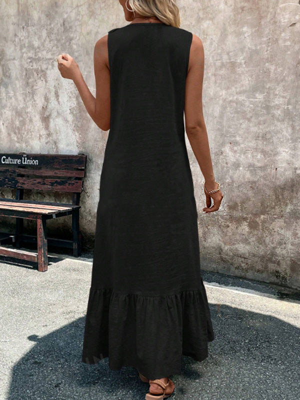 Rosalie | Ruffle V-Neck Maxi Dress