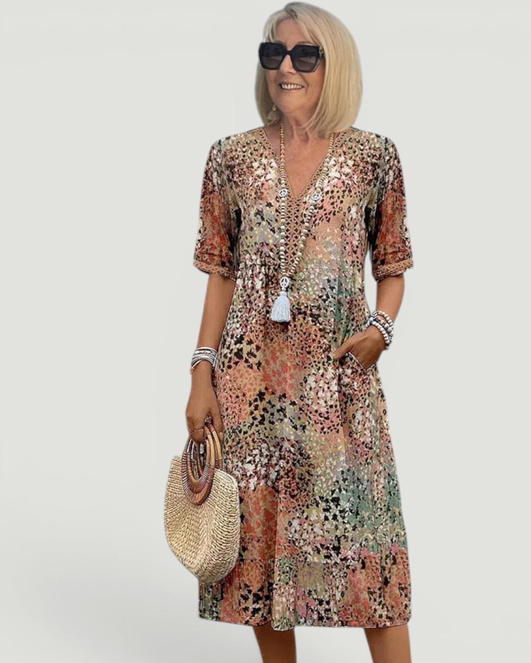 Hazel | Printed Relaxed Midi Dress