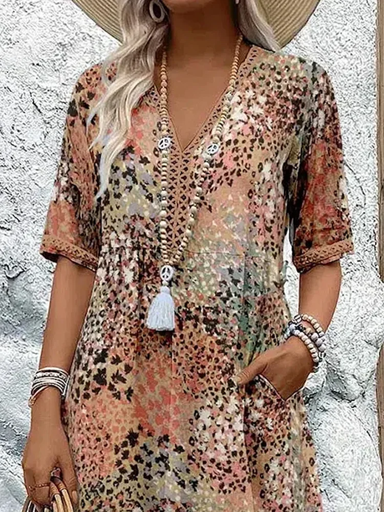 Hazel | Printed Relaxed Midi Dress