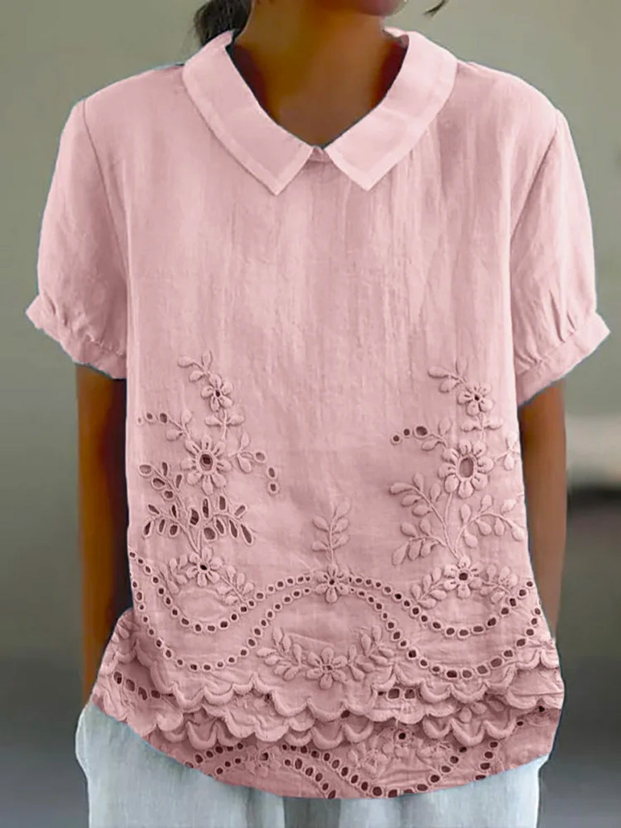 Bea | Embroidered Collared Top