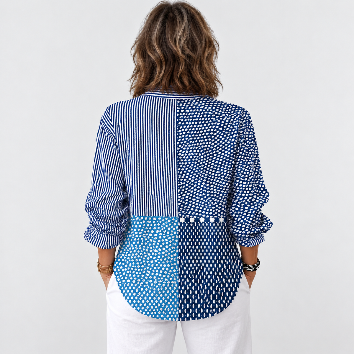 Maribel | Colourful Print Button-Down Blouse
