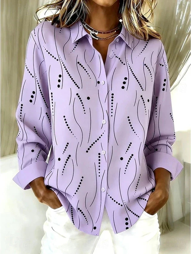 Hester | Abstract Print Button Blouse