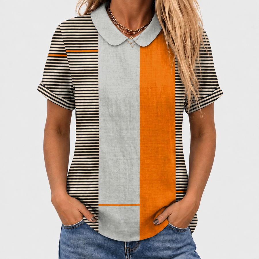 Skye Colourblock Collared Top