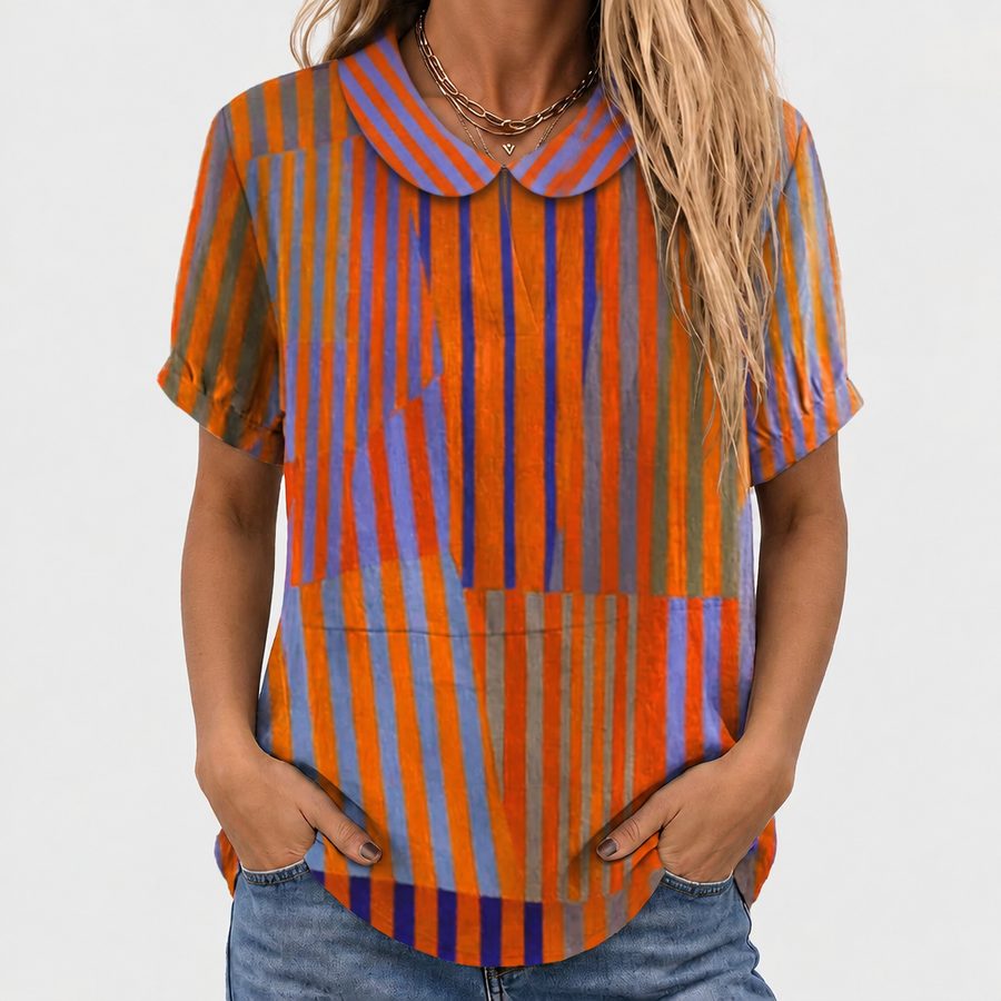 Rosie Striped Collared Top