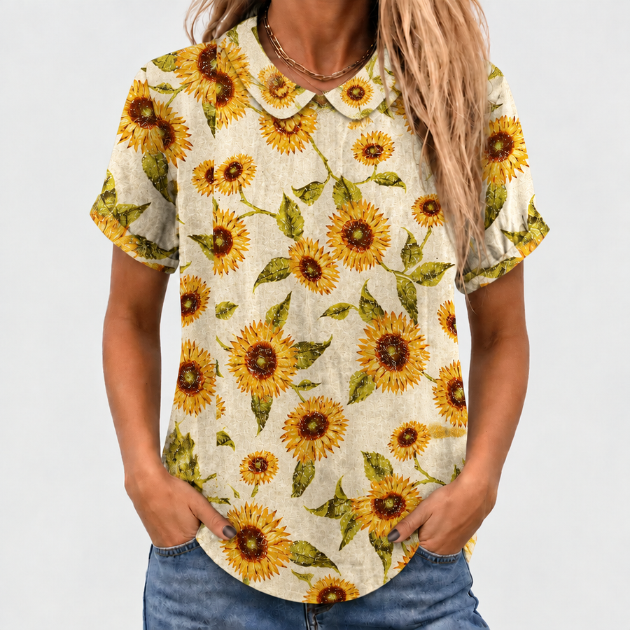 Maisie Sunflower Collared Top